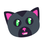Tête de chat noir