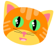 Tête de chat orange