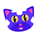 Tête de chat mauve